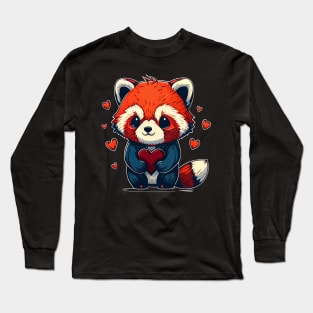 Valentine Red Panda Long Sleeve T-Shirt